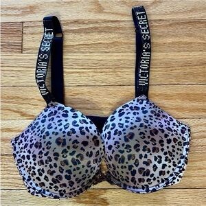 Victoria secret animal print very sexy push up bra size 32D NEW with shiny stone